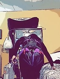 A beautiful transgender woman enjoys playing with her ass.