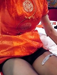 A Japanese crossdresser as a subservient condom-using sperm plaything.