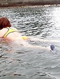 A Japanese crossdresser in a swimsuit, part 3.