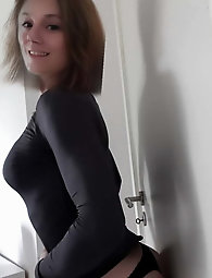 Red swimsuit and heels