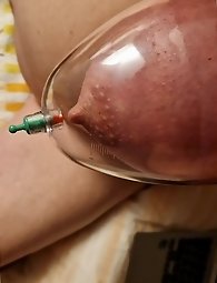 Sissy gets sprayed on her tits with hot semen