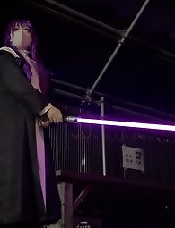 A sexy woman is showing off her mini leopard print dress