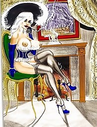 Young-looking shemale bitches are spreading their legs on picture