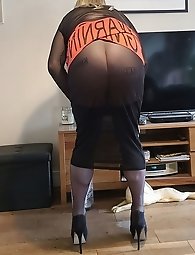 Sissy Lucy, clad in provocative lingerie, accompanied by mature English beauty Lisa