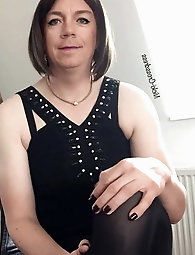 Lewd shemale GF is posing seminaked